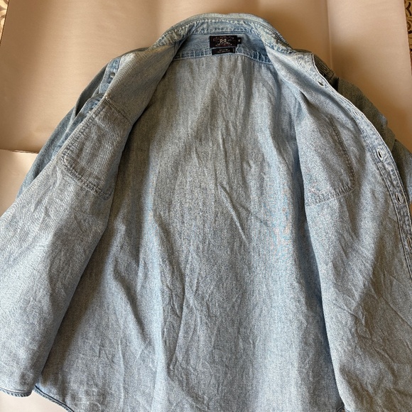 Rare 1993 Vintage RRL Ralph Lauren 3 Star Denim Work Shirt Men’s XL - Picture 4 of 7